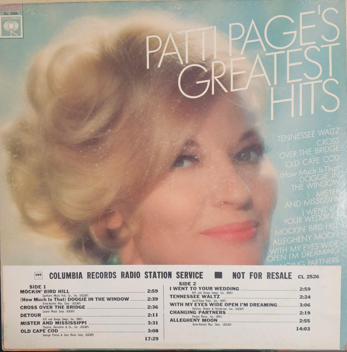 Patti Page- Patti Pages Greatest Hits (Yellow)(White Label Promo) (Used Vinyl)-BoldPlay