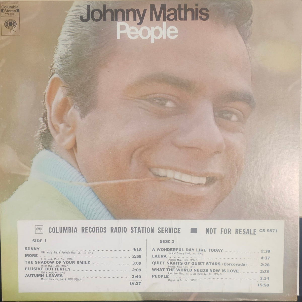Johnny Mathis- People (Promo Sticker On Front) (Used Vinyl)-BoldPlay