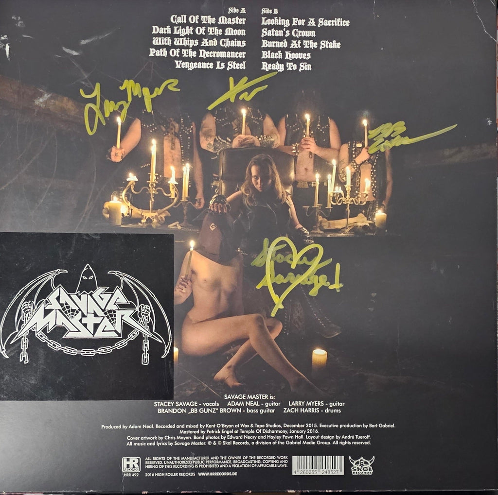 Savage Master- With Whips And Chains (Signed Back Cover w/ Bonus Tour Pass, Pick, & Sticker) (Used Vinyl)-BoldPlay