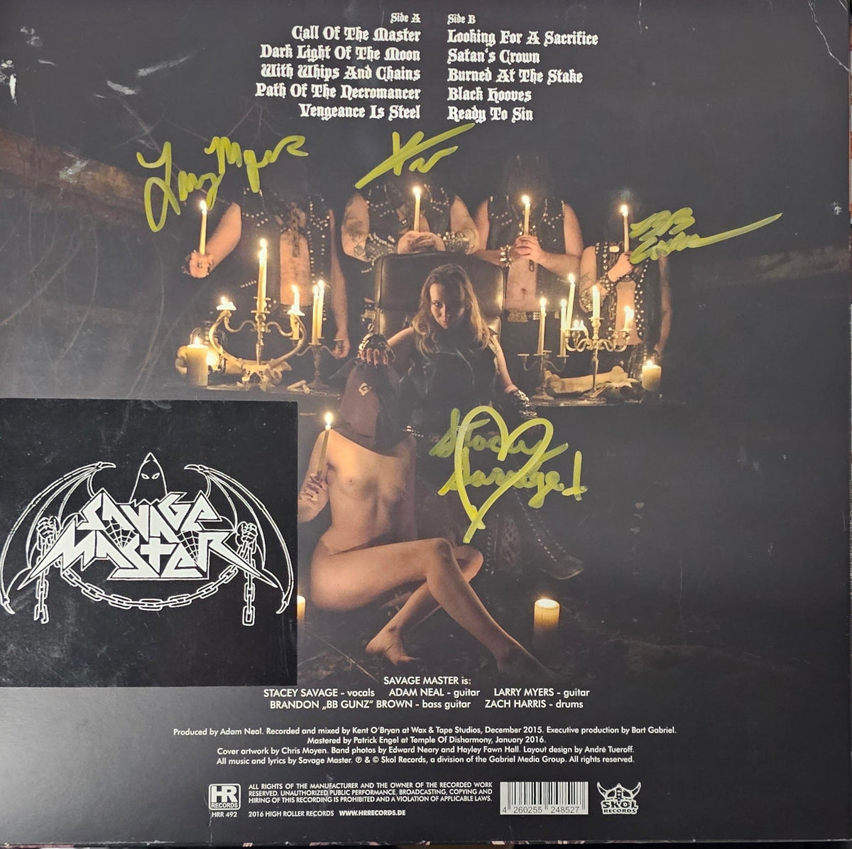 Savage Master- With Whips And Chains (Signed Back Cover w/ Bonus Tour Pass, Pick, & Sticker) (Used Vinyl)-BoldPlay