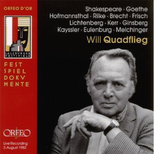 Shakespeare / Hofmannsthal / Will Quadflieg- Der Schauspieler Im Spiegel Der Dichtung (CD)-BoldPlay
