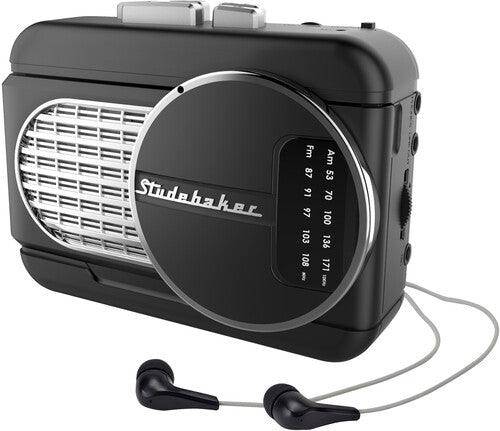 Studebaker SB3675BS WALKABOUT II Personal Cassette Player AM/FM Radio Speaker (Black/Silver)-BoldPlay