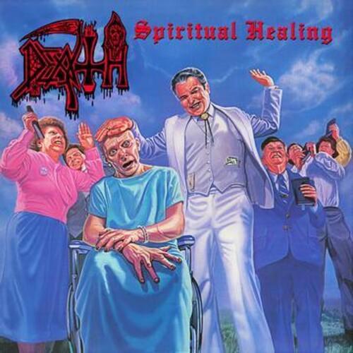 Death- Spiritual Healing (Red, Cyan Blue and Black Tri Color Merge with Splatter) (Vinyl)-BoldPlay