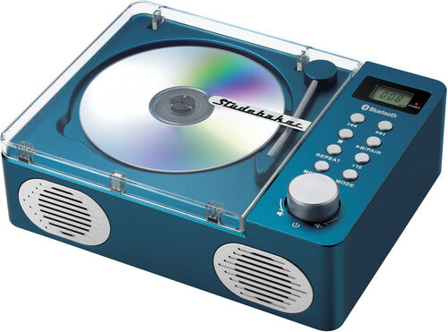 Studebaker- Studebaker SB3720BL Retro CD Player with Bluetooth (Blue)-BoldPlay