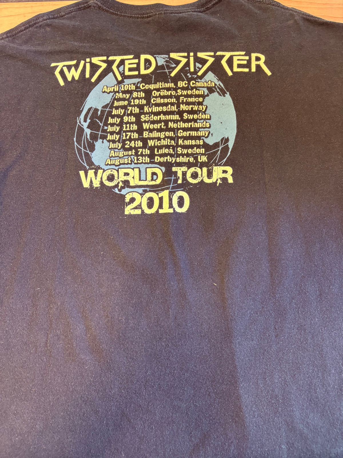 Twisted Sister World Tour 2010 T-Shirt, Black, XL-BoldPlay