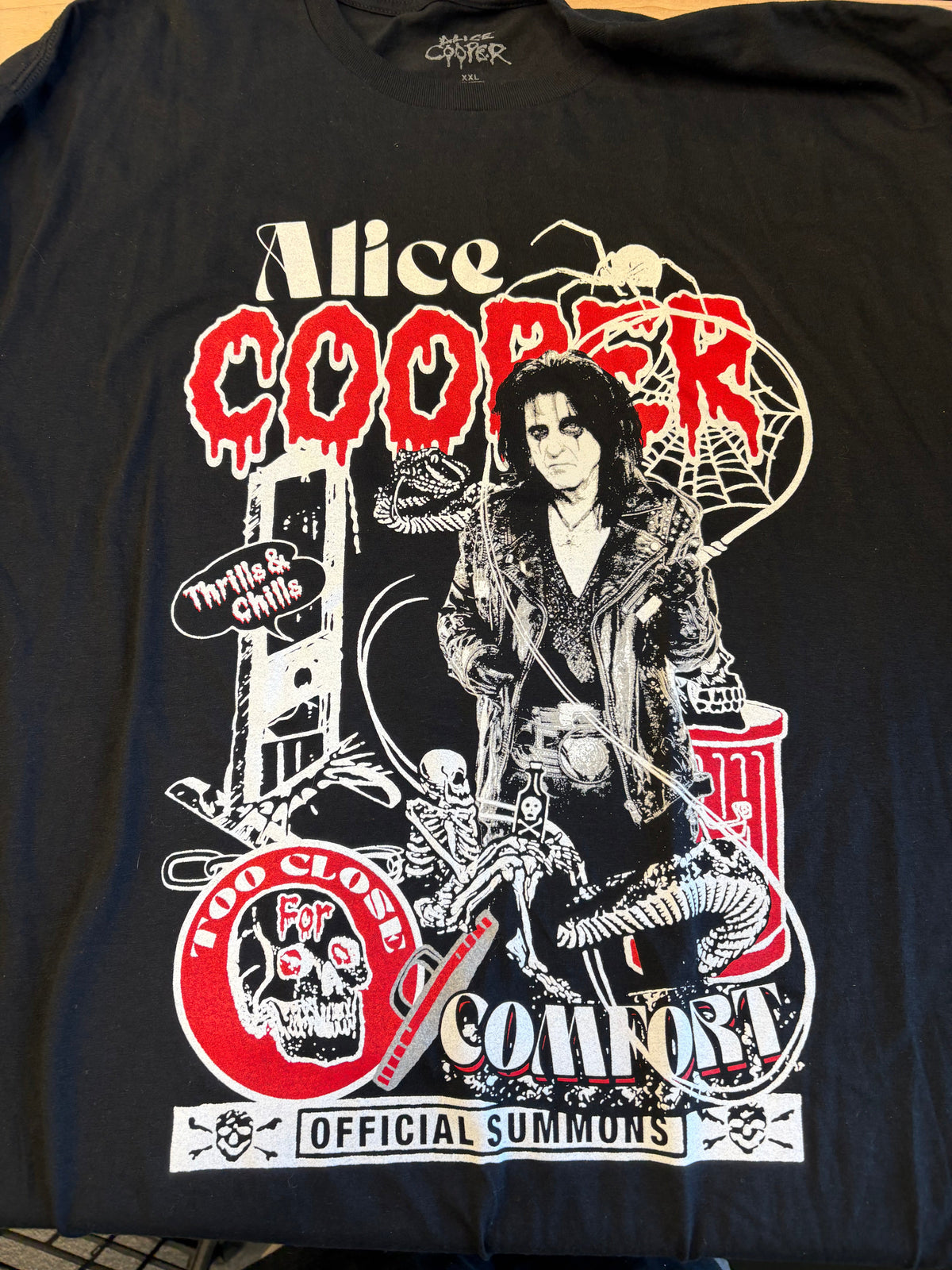 Alice Cooper Too Close For Comfort Tour T-Shirt, Black, 2XL-BoldPlay