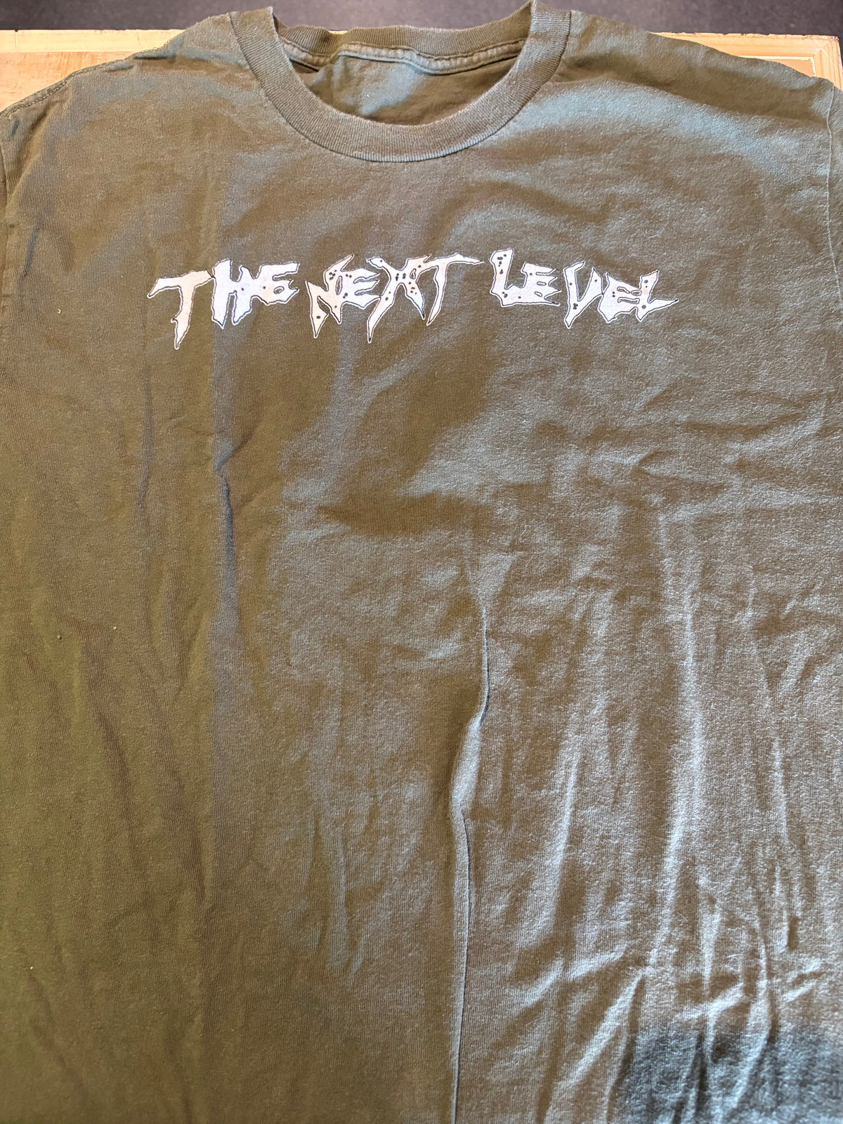 The Next Level Text Logo T-Shirt, Green, L-BoldPlay