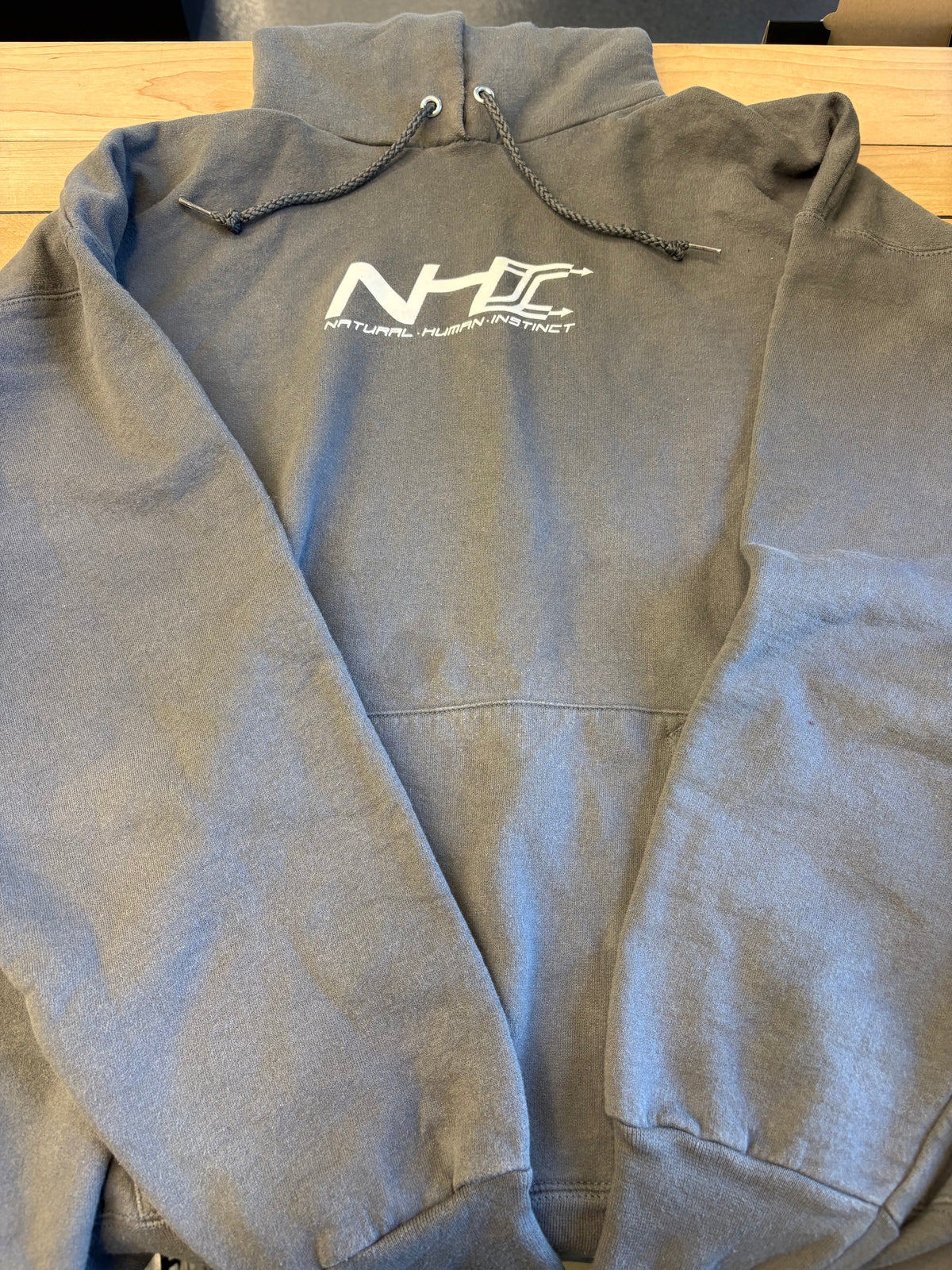 Natural Human Instinct (NHI) Logo Hoodie, Grey, L-BoldPlay