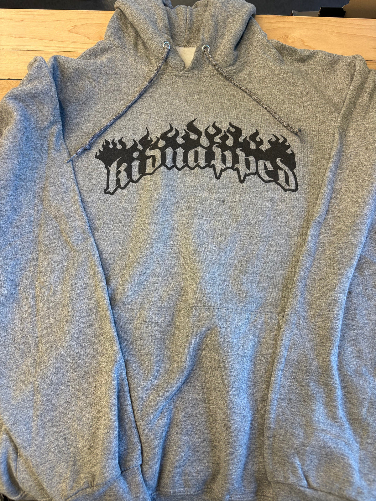 Kidnapped Flame Logo Hoodie, Grey, L-BoldPlay