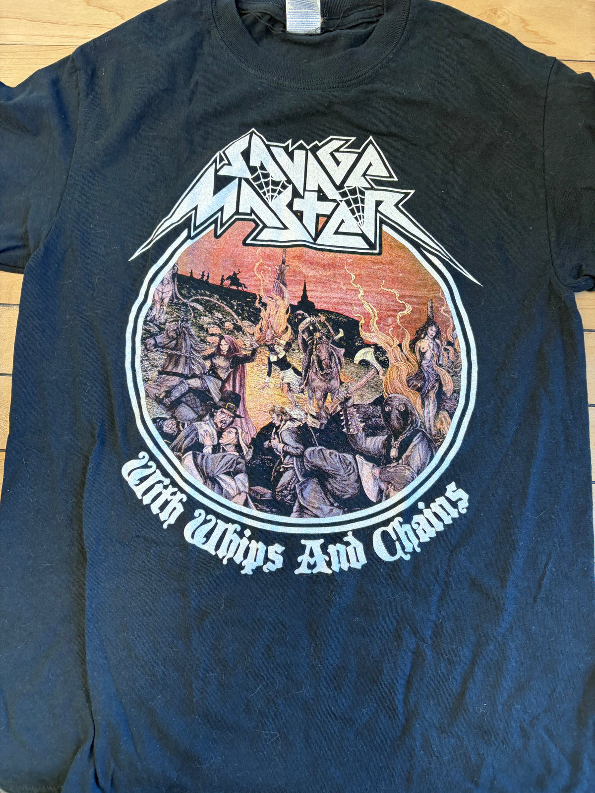 Savage Master With Whips & Chains T-Shirt, Black, S-BoldPlay