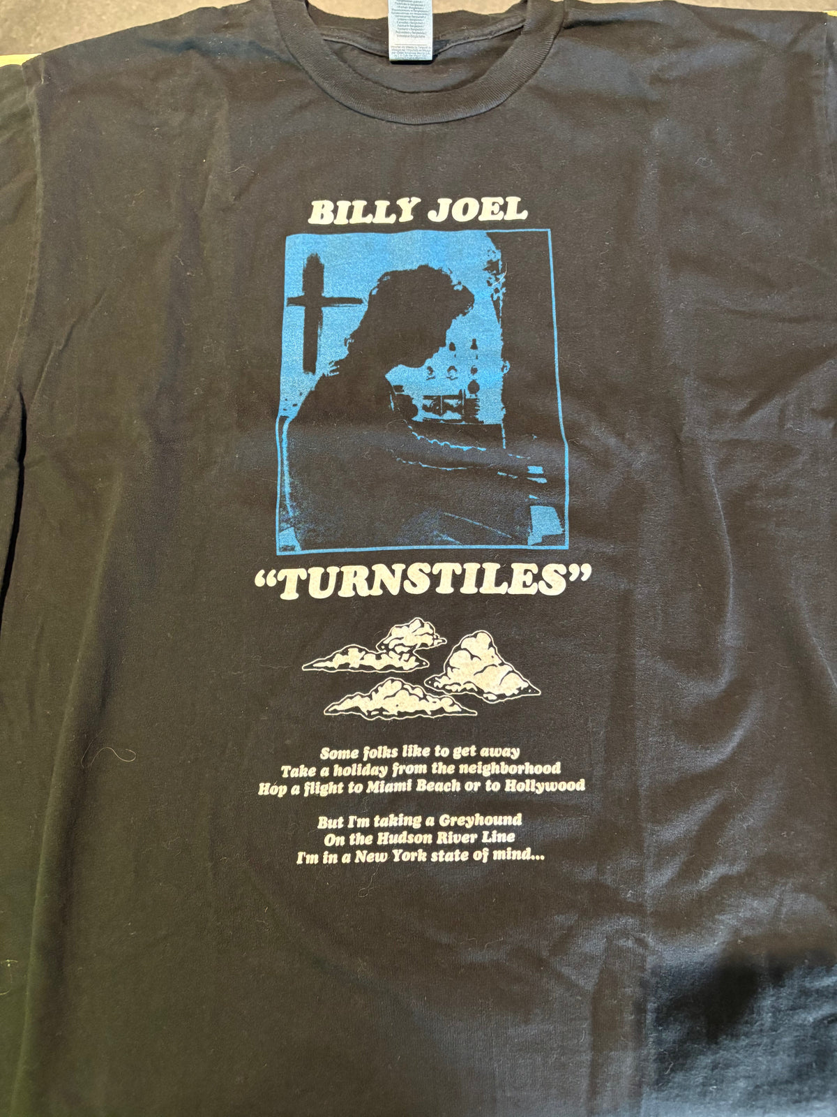 Billy Joel Turnstiles T-Shirt, Black, L-BoldPlay