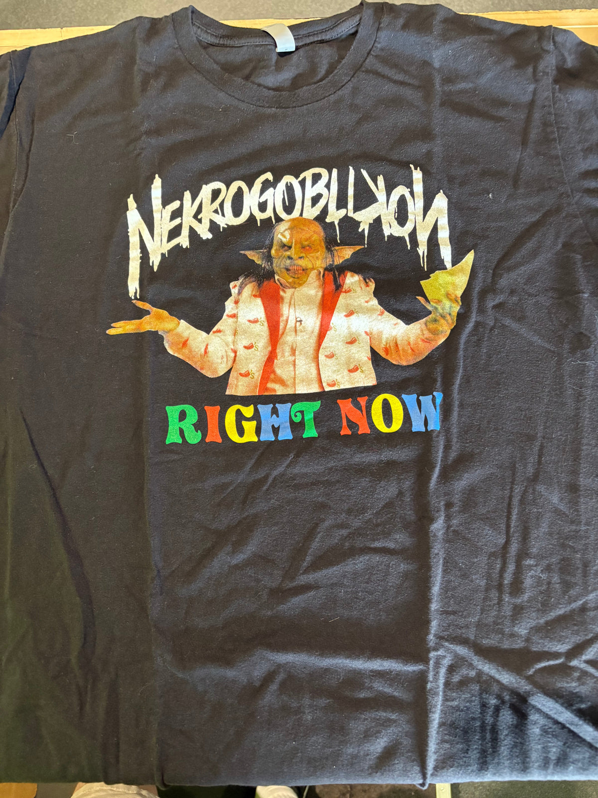 Nekrogoblikon Right Now T-Shirt, Black, L-BoldPlay
