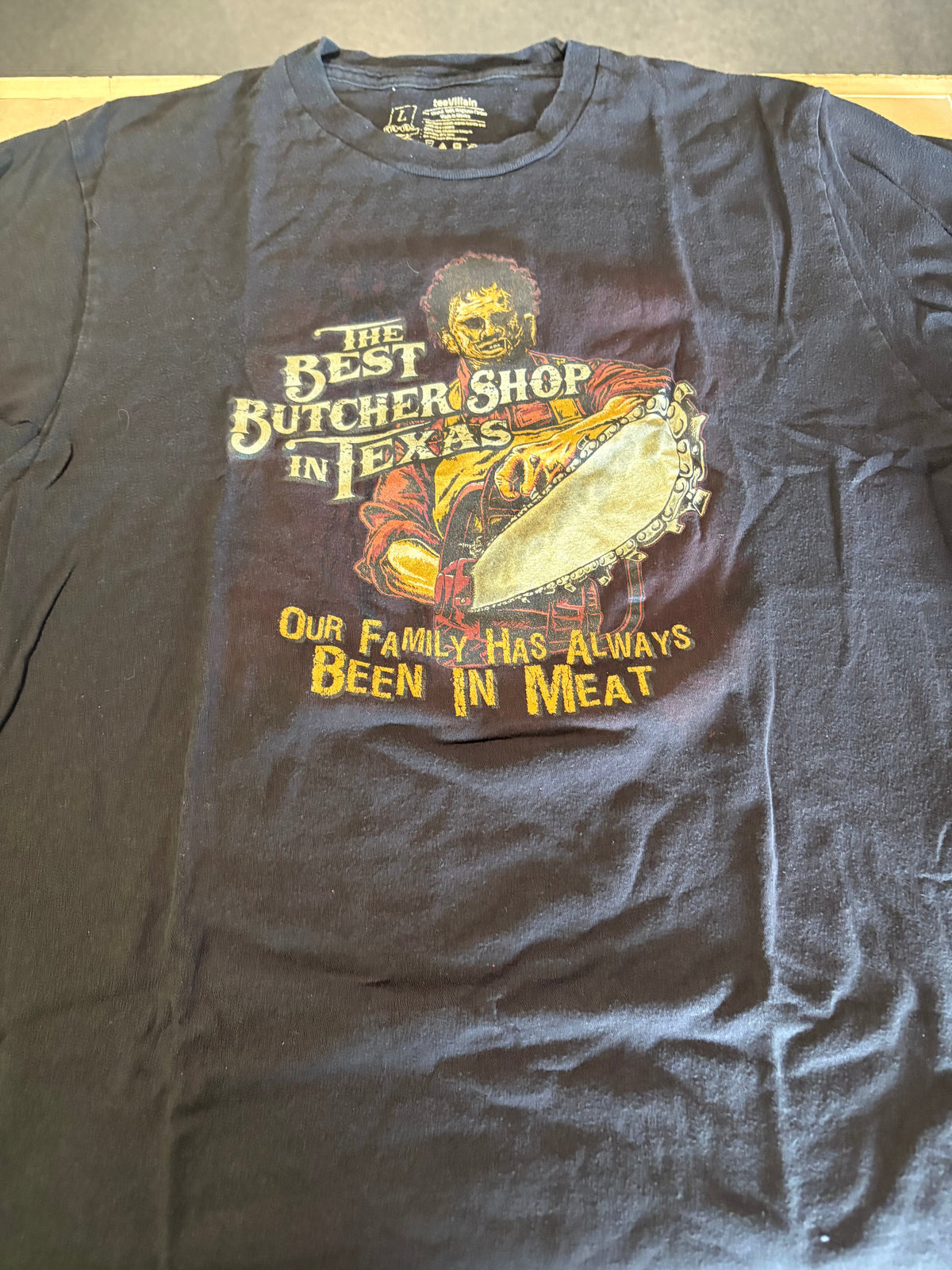 Texas Chainsaw Massacre Best Butcher T-Shirt, Black, L-BoldPlay