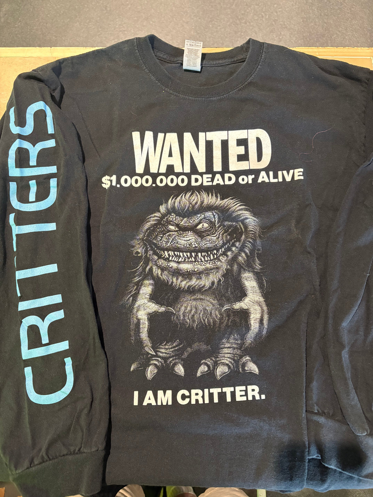 Critters Wanted Poster T-Shirt, Black, L-BoldPlay