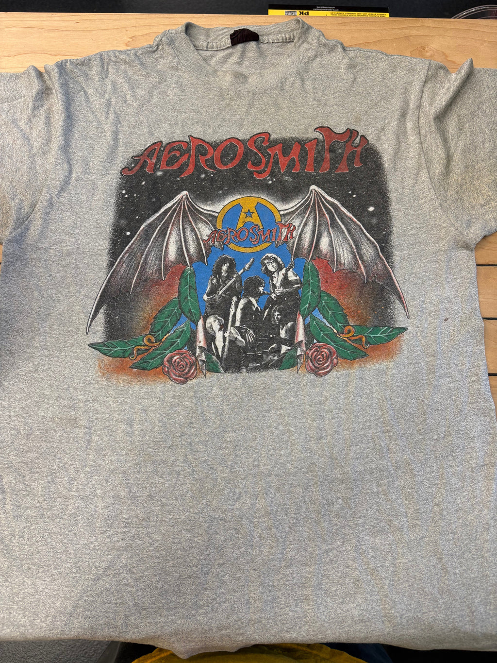 '84/'85 Aerosmith Back In The Saddle Tour T-Shirt, Grey, L-BoldPlay