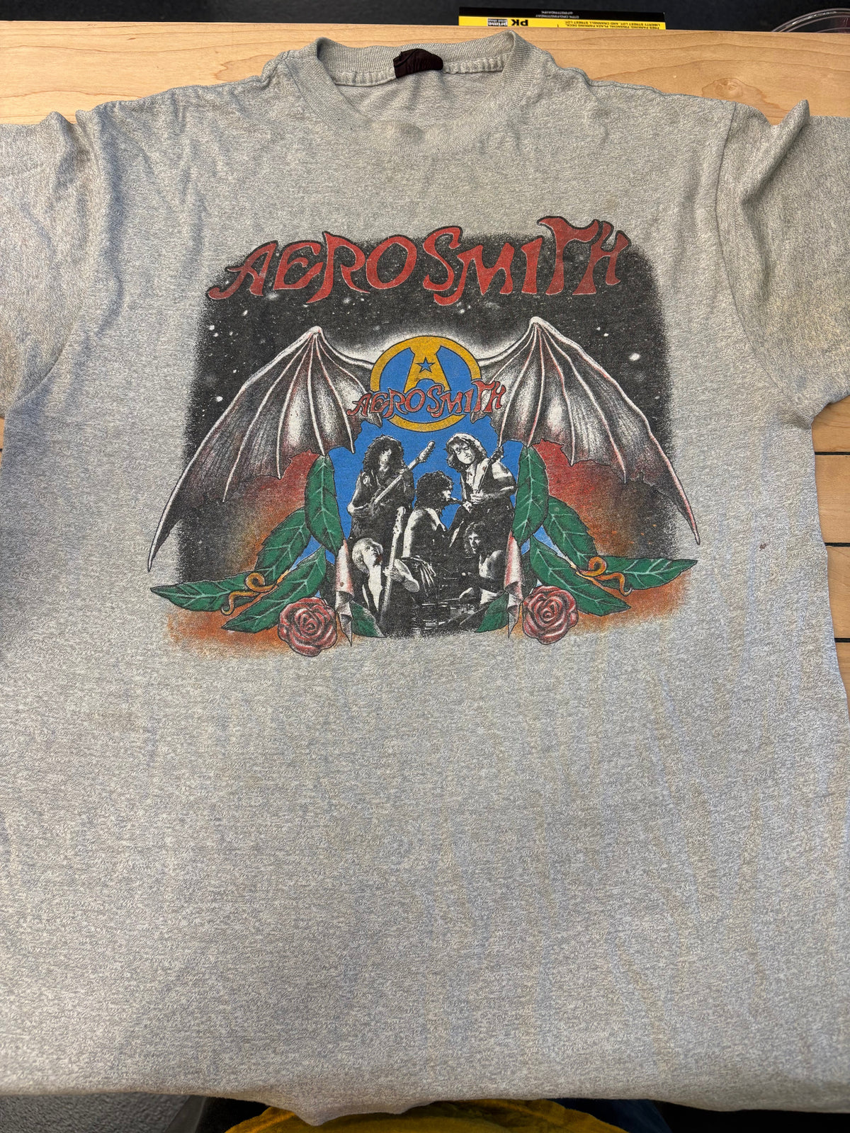 '84/'85 Aerosmith Back In The Saddle Tour T-Shirt, Grey, L-BoldPlay
