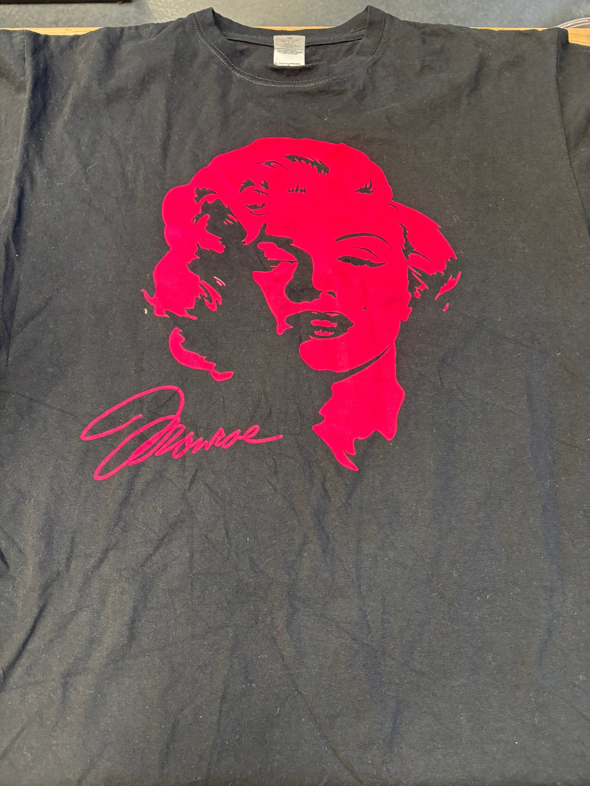 Marilyn Monroe Portrait T-Shirt, Black, L-BoldPlay