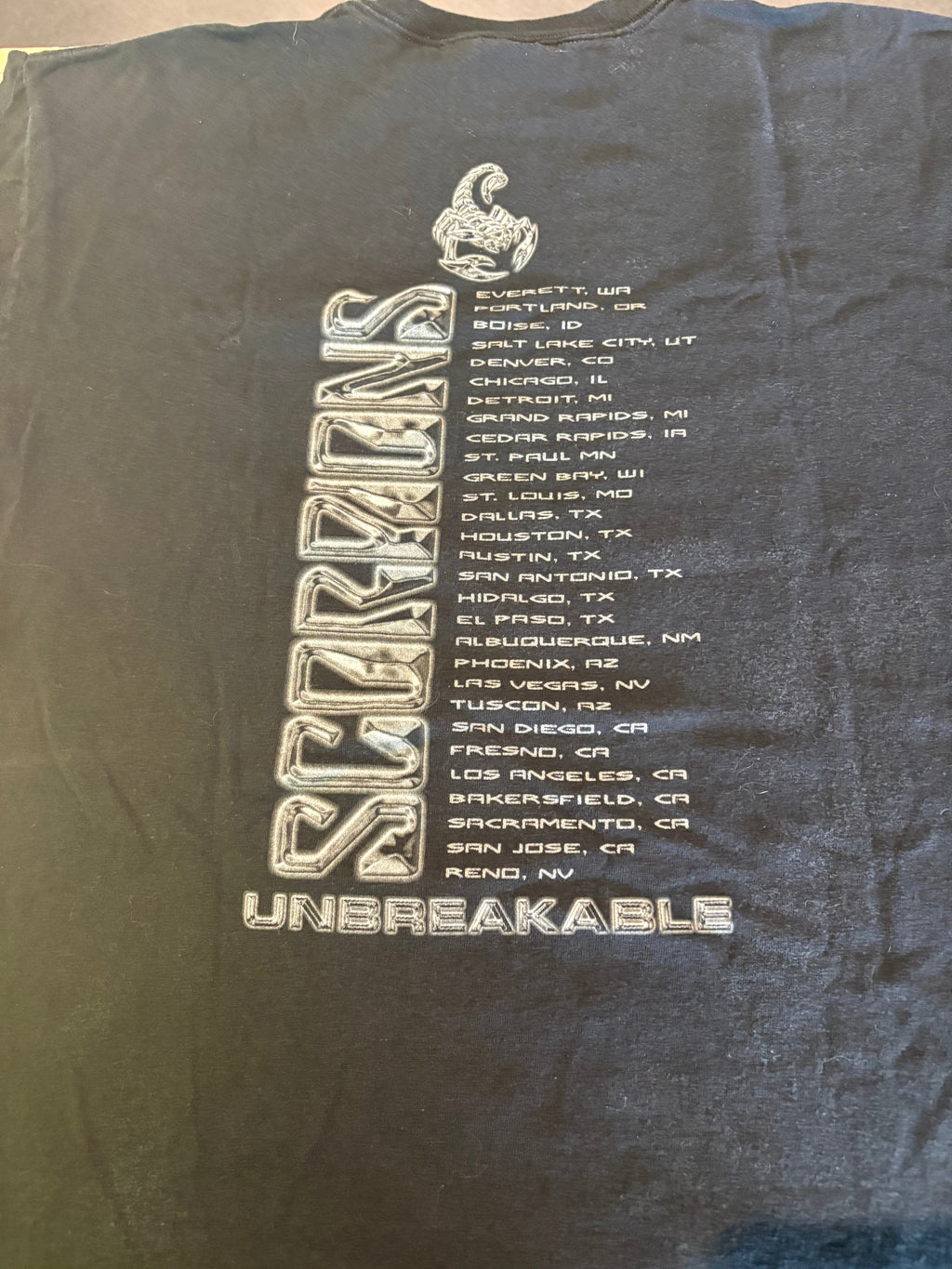 Scorpions Unbreakable Tour T-Shirt, Black, L-BoldPlay