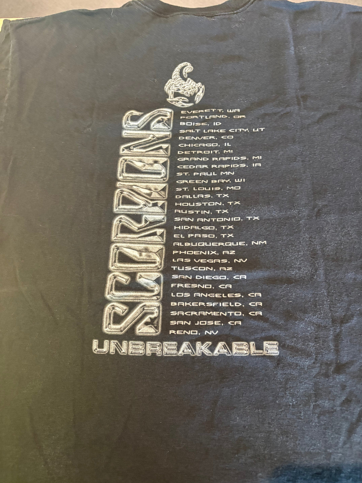 Scorpions Unbreakable Tour T-Shirt, Black, L-BoldPlay