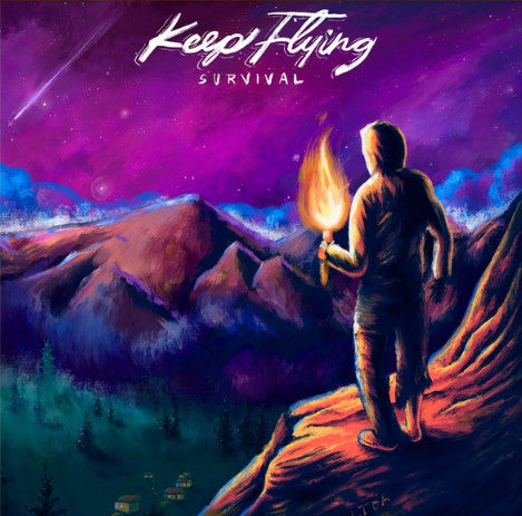 Keep Flying- Survival (White w/ Blue Splatter Vinyl, Ltd. To 200) (Used Vinyl)-BoldPlay