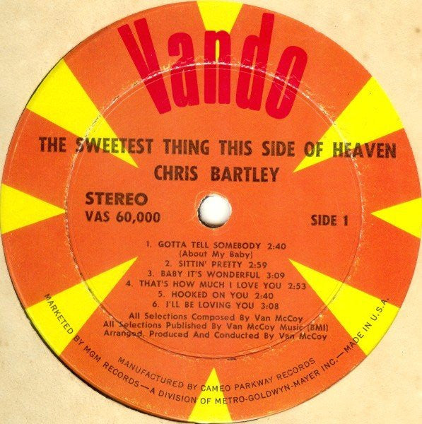 Chris Bartley- The Sweetest Thing This Side of Heaven (Used Vinyl)-BoldPlay