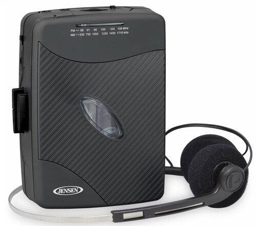 Jensen SCR-75-HP Classic Personal Cassette Player with AM FM Radio (Black)-BoldPlay
