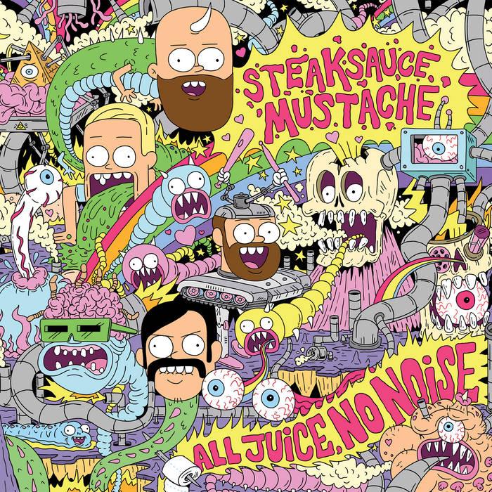 Steaksauce Mustache- All Juice, No Noise (Yellow W/ Red Splatter [Centipede Popper]) (Used Vinyl)-BoldPlay