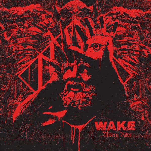 Wake- Misery Rites (Black Inside Red W/ Black Splatter) (Used Vinyl)-BoldPlay