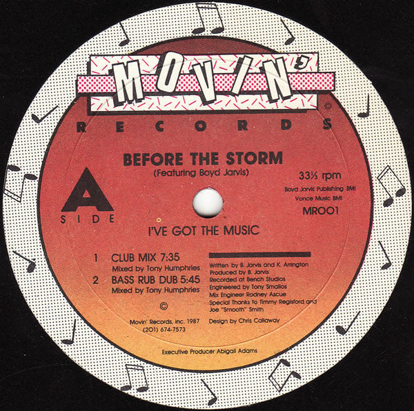 Before The Storm Ft. Boyd Jarvis- I've Got The Music (12") (Used Vinyl)-BoldPlay